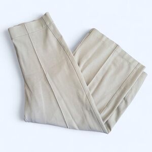 Women's Beige Wide-Leg Trousers with Smooth Front Seams